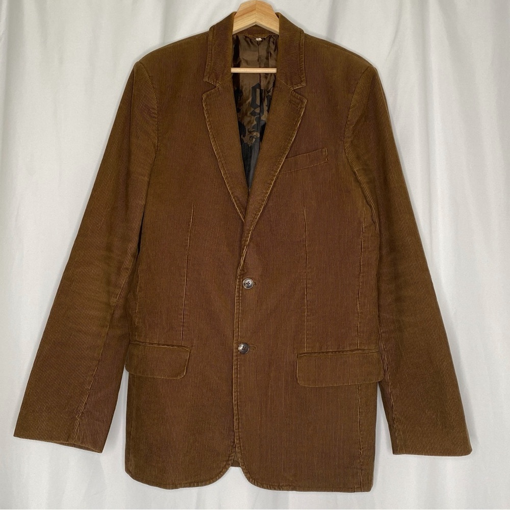 Juicy Couture Vintage Y2K Corduroy Blazer Men’s Sz 42R Leather Elbow Patch